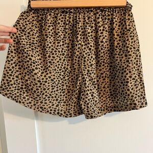 Aerie small pull on shorts pockets comfortable elastic waist leopard cheetah